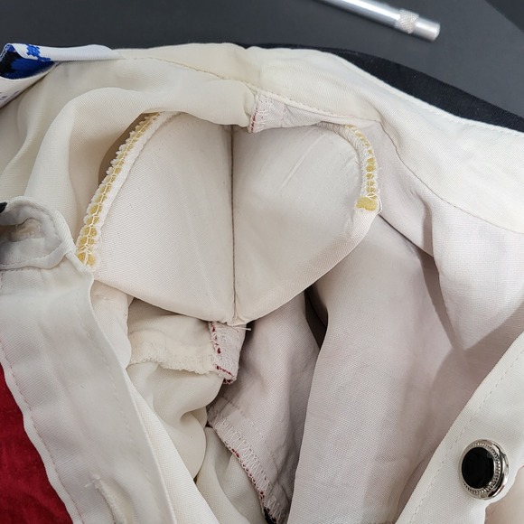 Roper Womens Western Shirt Red Suede Yoke Pearl Snaps Ivory Long Sleeve Medium - Picture 12 of 12